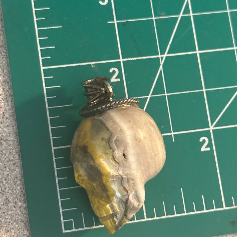 Bumblebee Solid Skull Sterling Silver Pendant - image 3